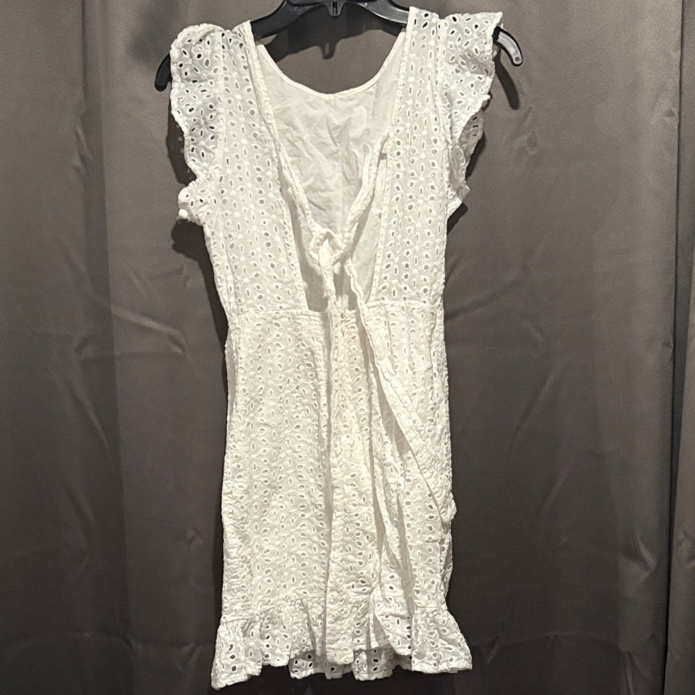 SHEIN White Eyelet Mini Dress - Picture 2 of 4